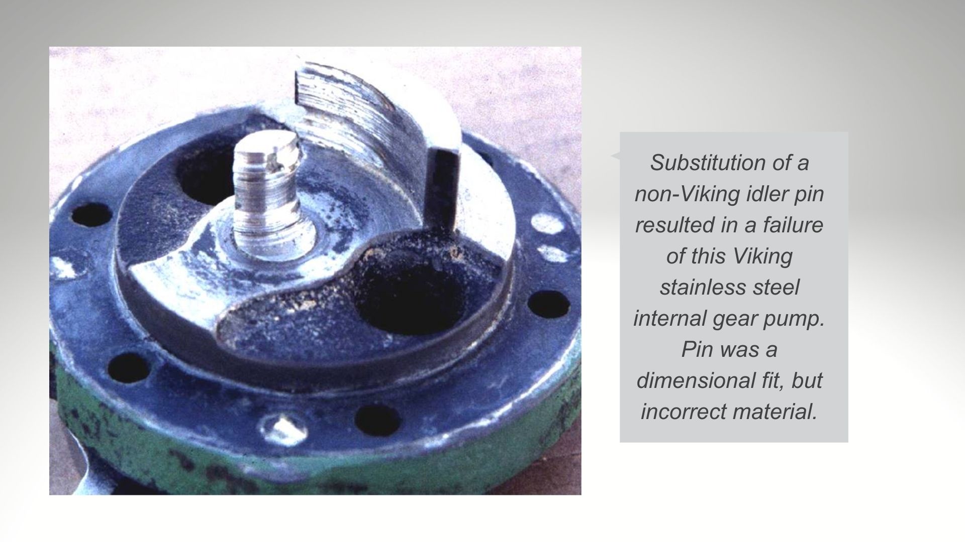 imitation idler pin inside viking stainless steel pump