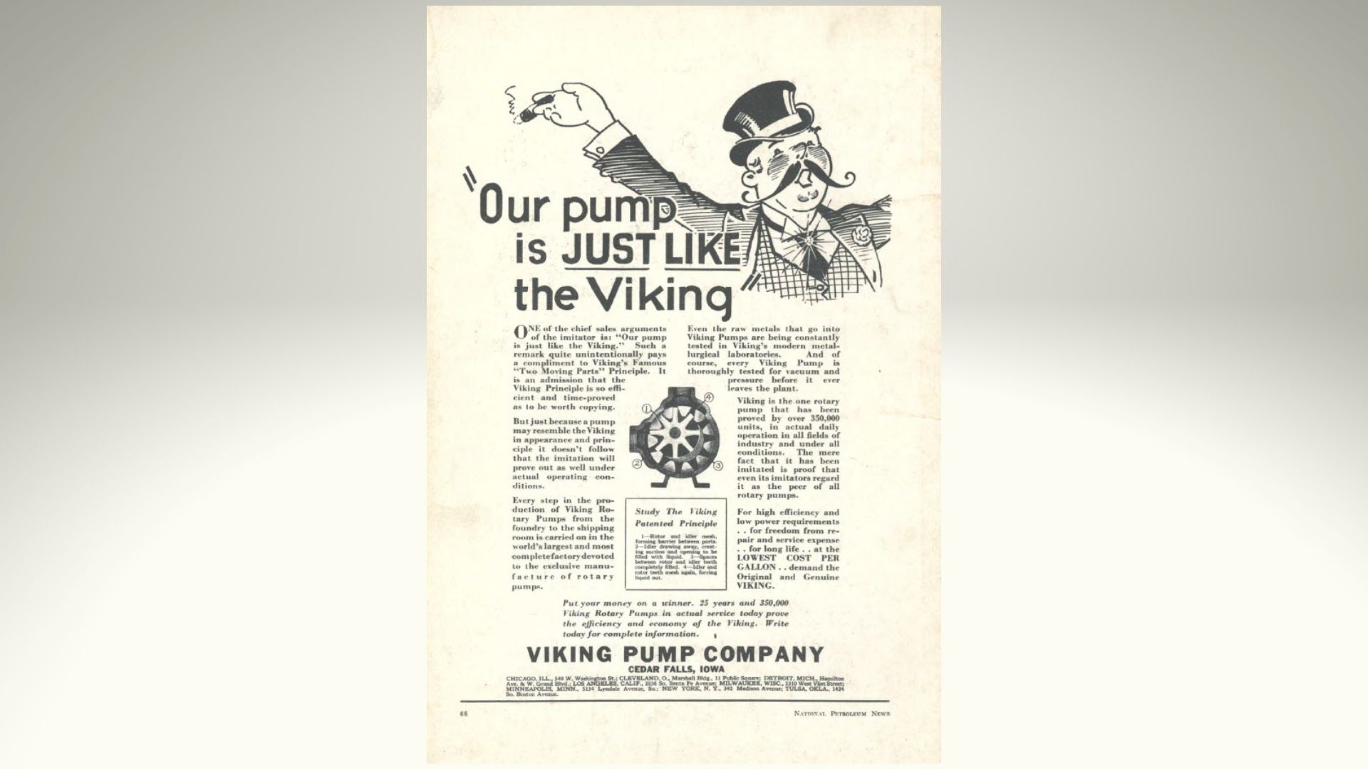 Ad that appeared in National Petroleum Magazine