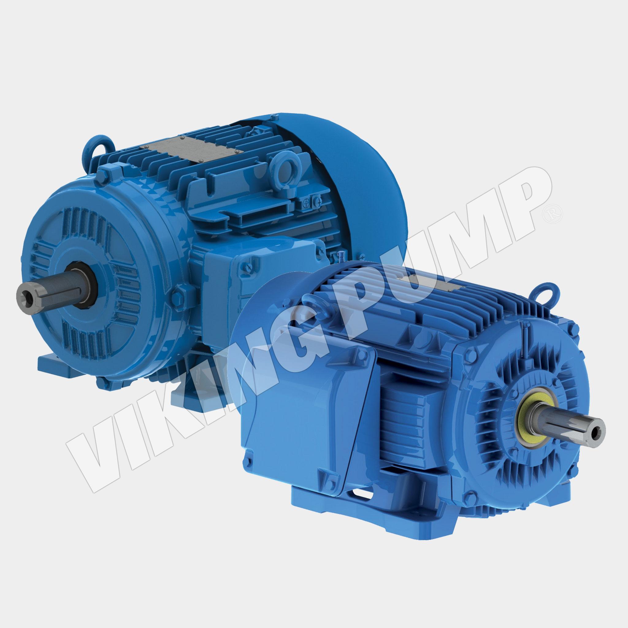 two blue viking pump motors