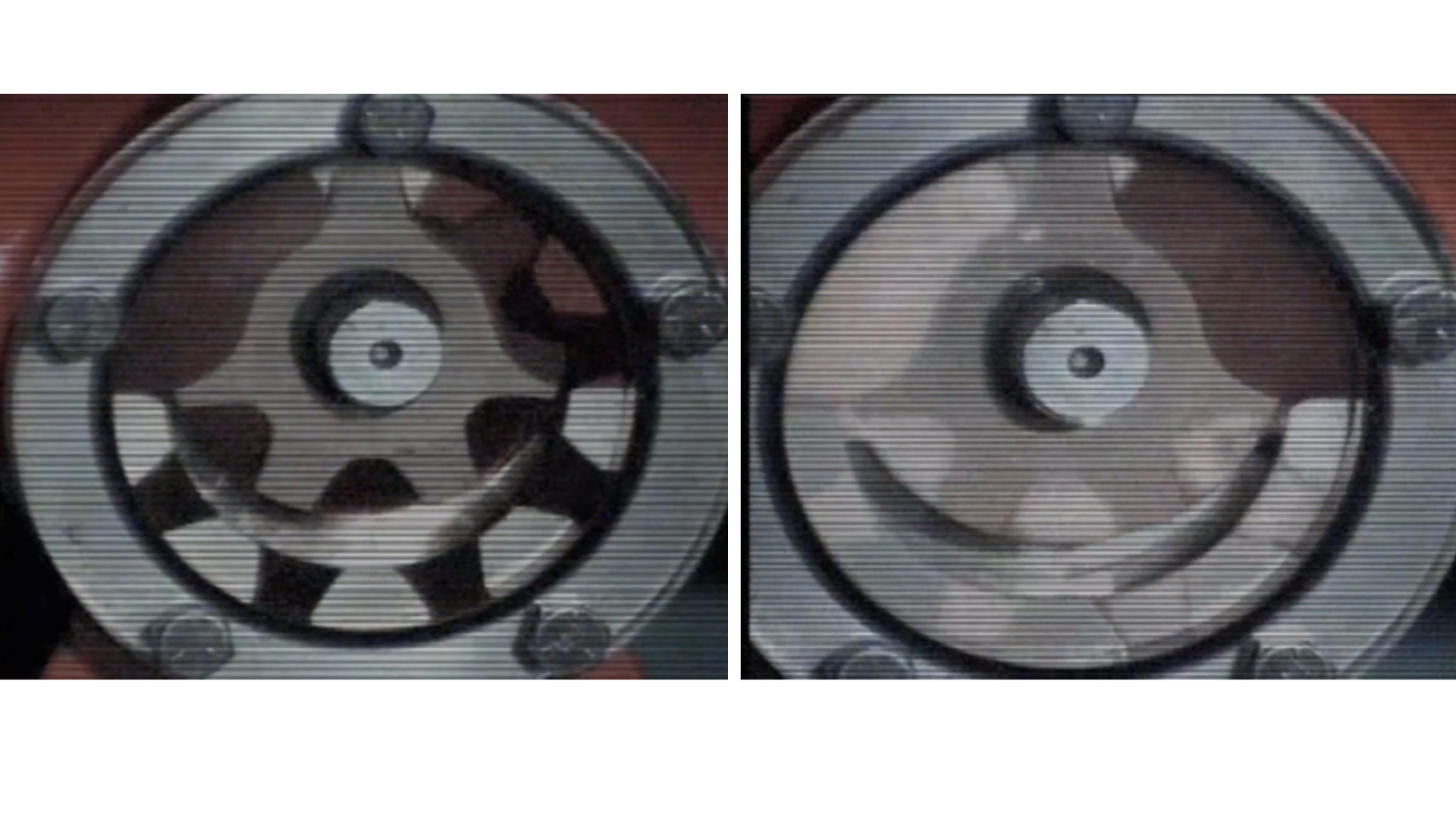 Damaged rotors through sight glass