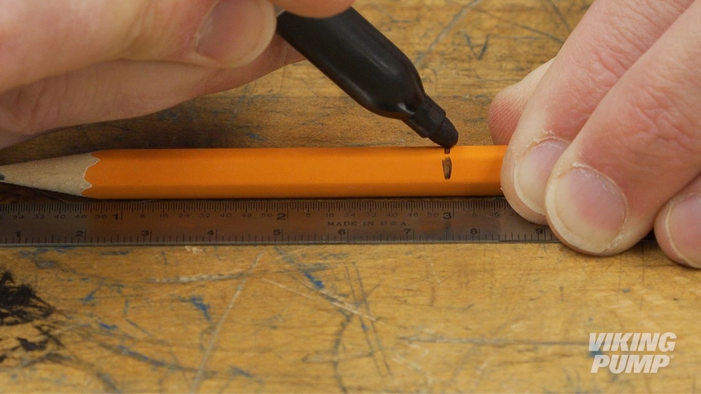 STEP 1: Make a mark on the pencil 3” (7.6 cm) from the sharpened end.
