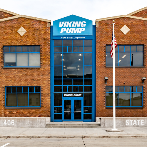 Front of Viking headquarters in Cedar Falls Iowa