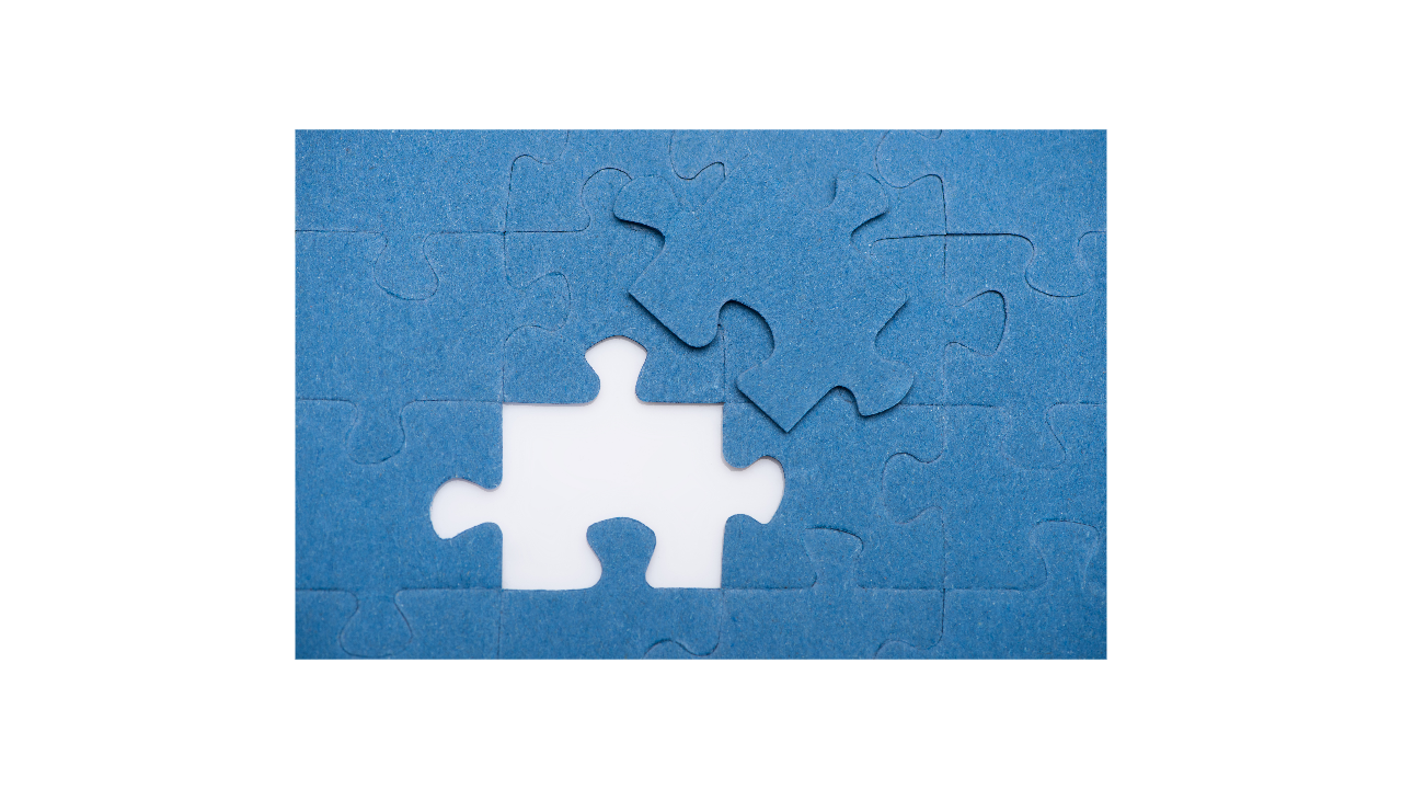 A puzzle with a missing piece