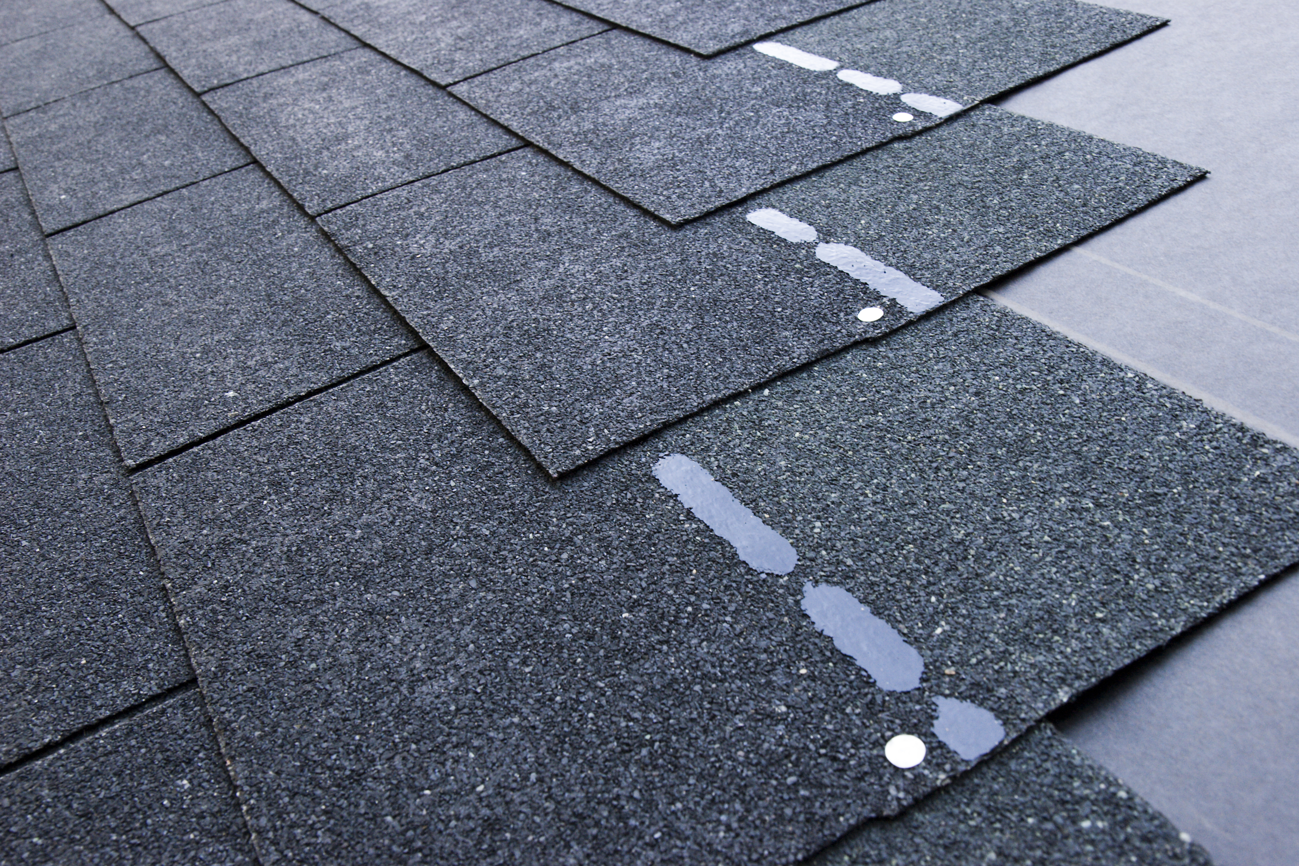 Asphalt shingles on a roof