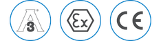 ATEX, A3, and CE certifications