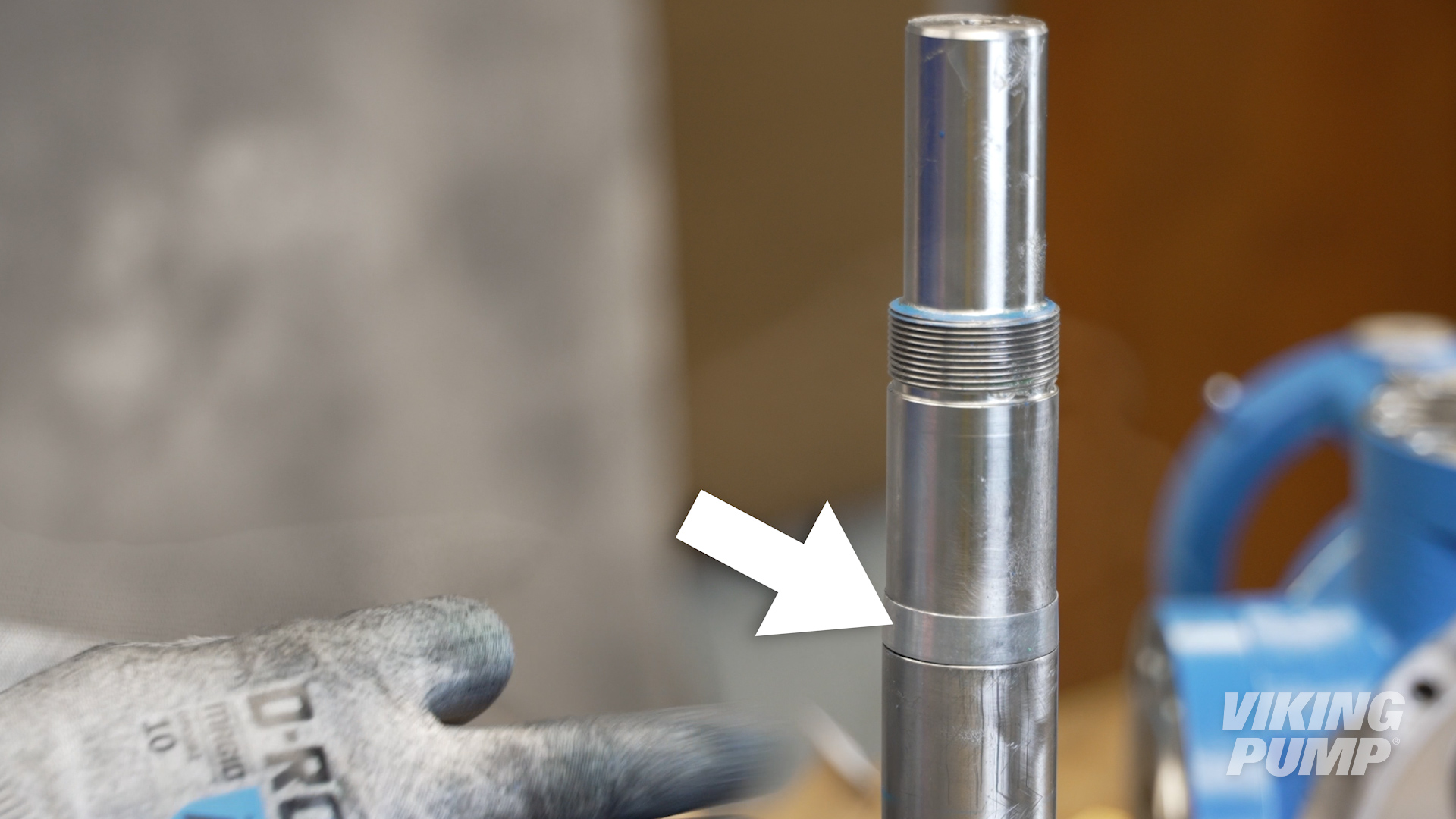 Image of installed seal installation sleeve onto a pump shaft