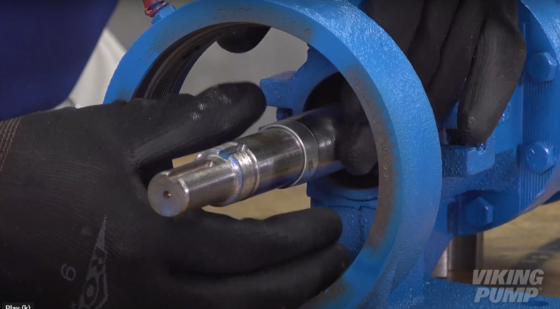 Place the seal installation sleeve into the shaft and lubricate the sleeve and shaft.