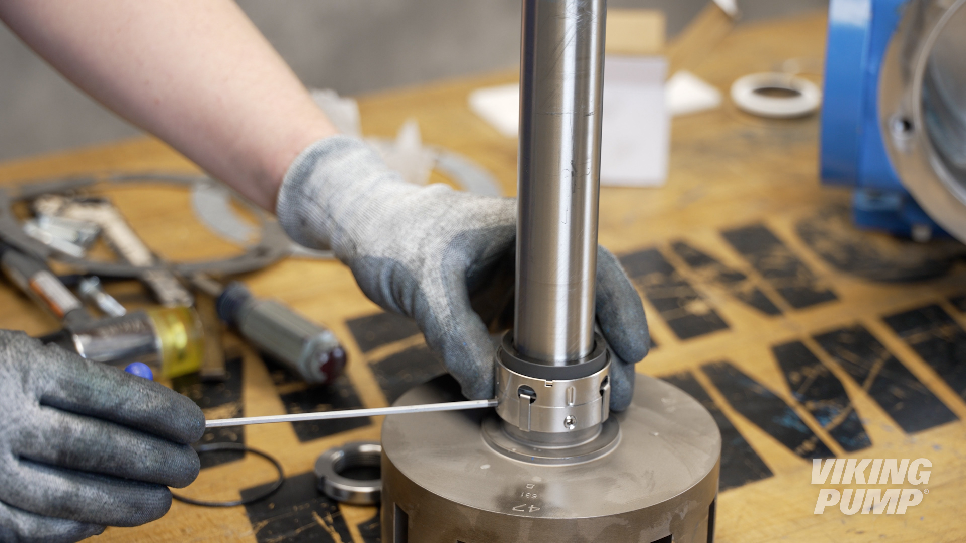 Image of rotary member of behind the rotor mechanical seal installed against the back of a rotor