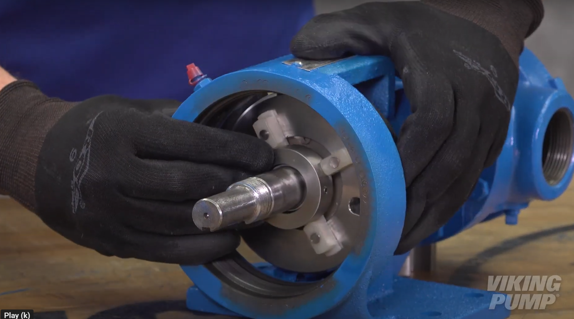Slide the seal assembly onto the shaft and over the installation sleeve until the assembly contacts the bracket face.