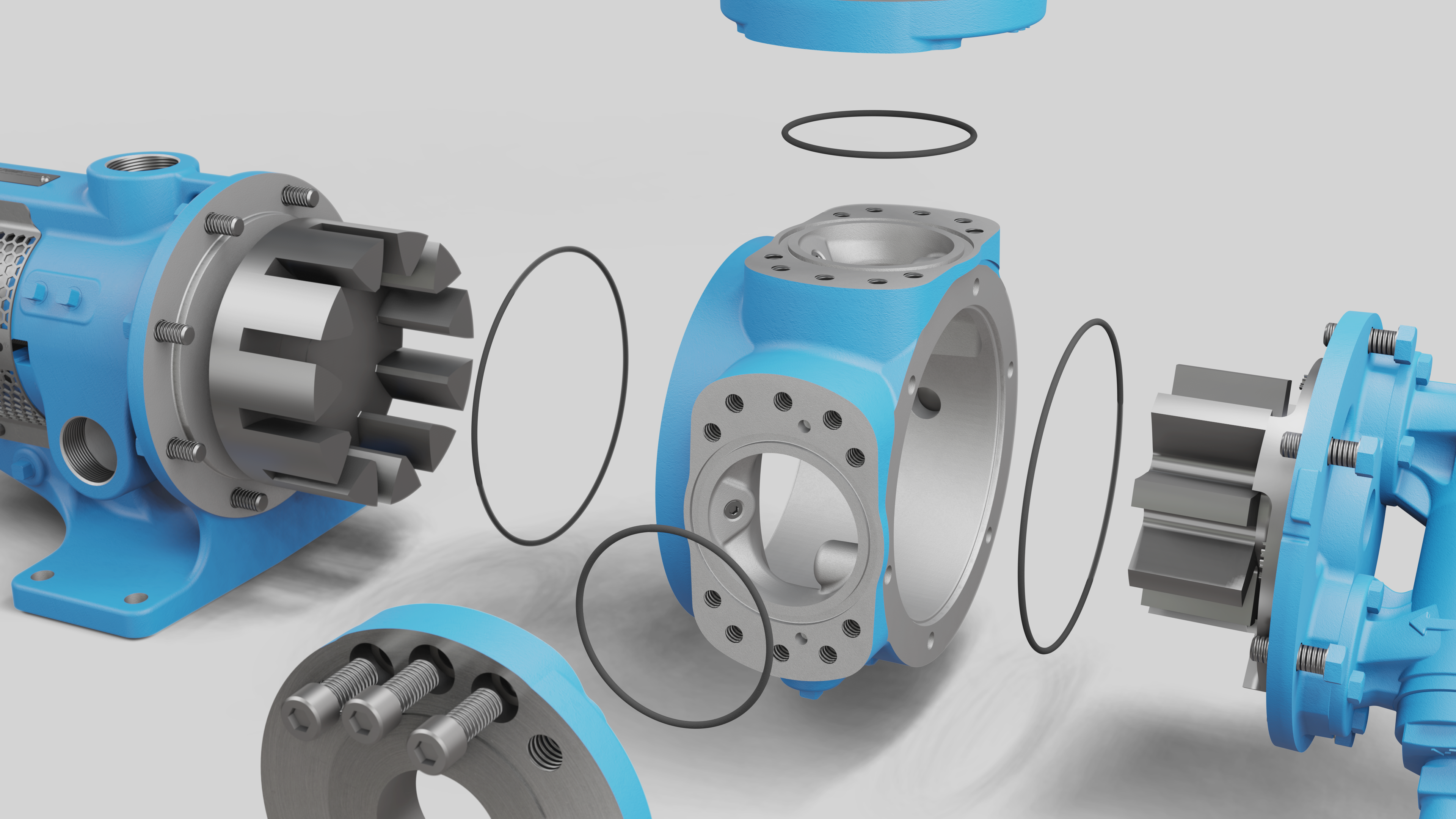 exploded view of the proport casing that shows o-ring grooves