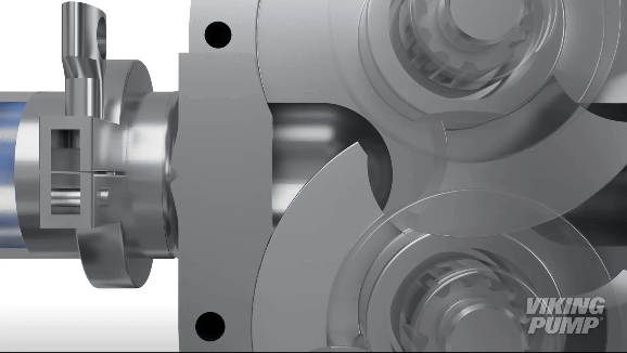 circumferential piston pump animation showing how rotors rotate