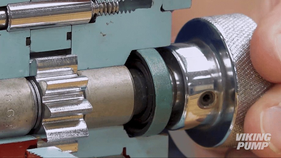 Image showing how a lip seal is stationary while the shaft rotates inside of it.