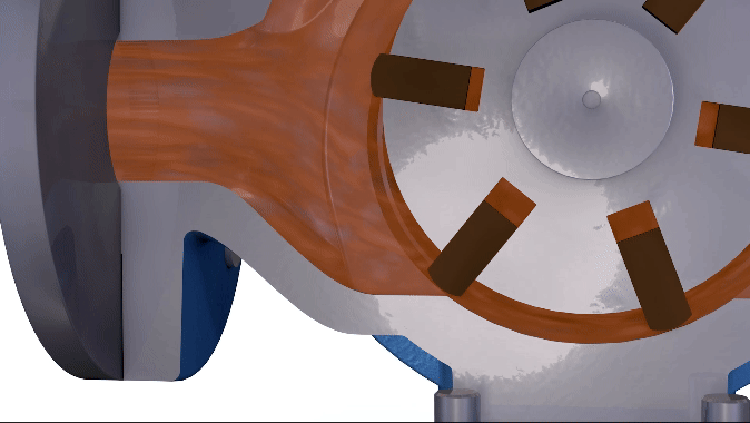 Animation of vane pump liquid flow path.