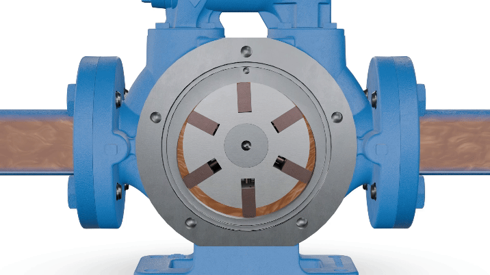 Animation of low viscosity pump (vane pump) in operation.