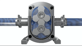 Animation of a lobe pump operating
