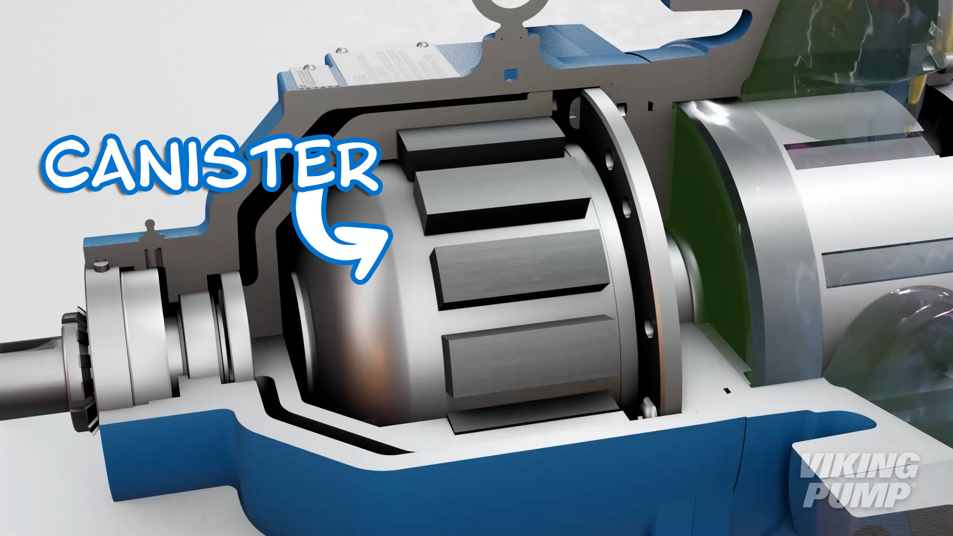 Image of the canister of a sealless mag drive pump.