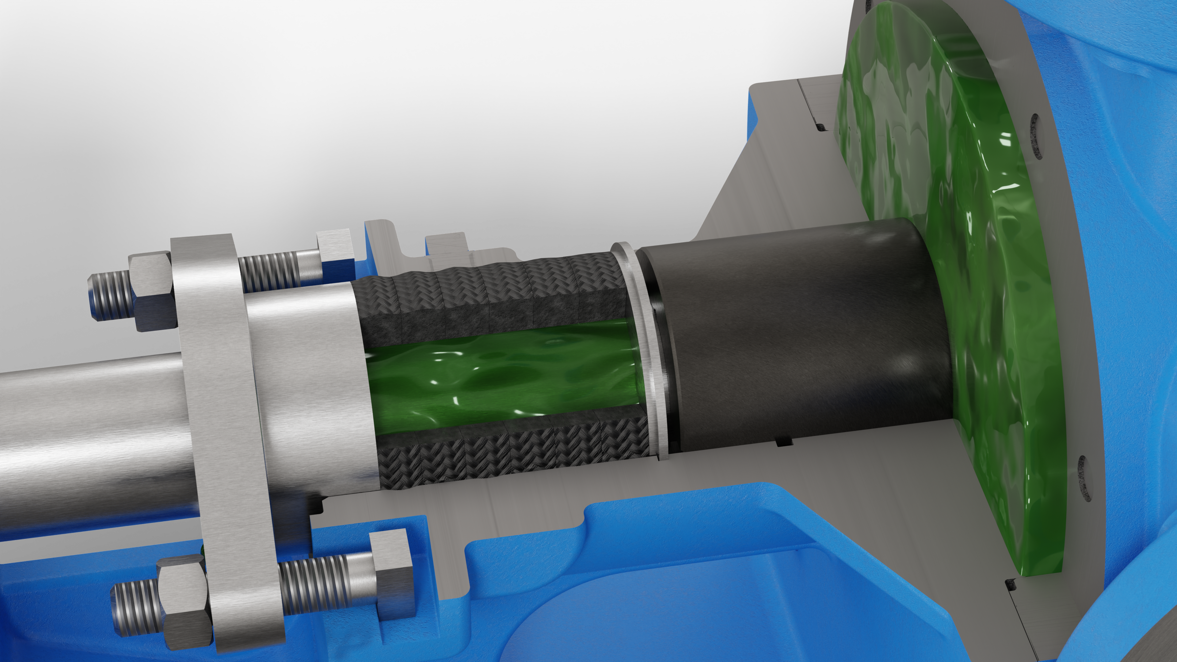 cutaway showing pump packing
