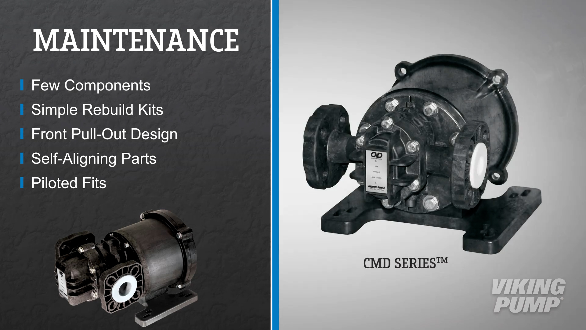 Image highlighting the ease of maintenance benefits of a Viking Pump composite mag drive pump