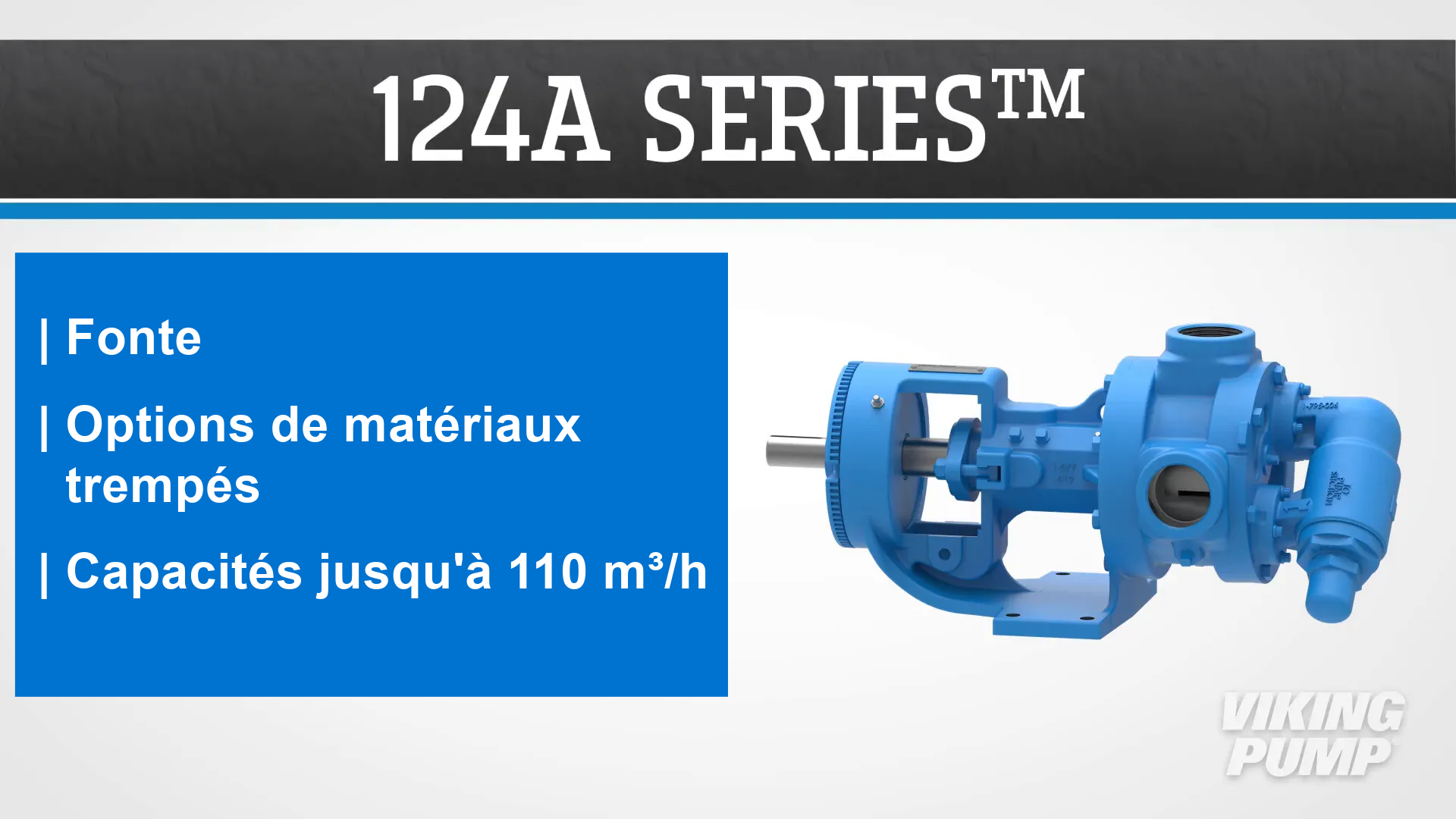 124A, cast iron, hardened material options, capacities to 110 m3/h