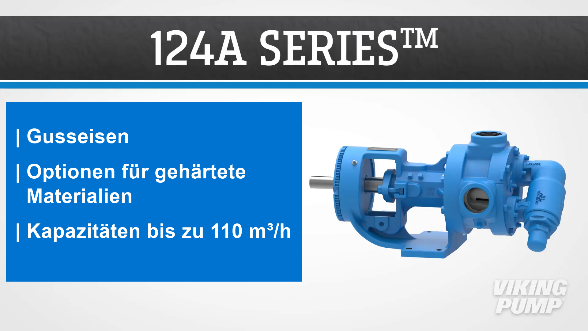 124A, cast iron, hardened material options, capacities to 110 m3/h