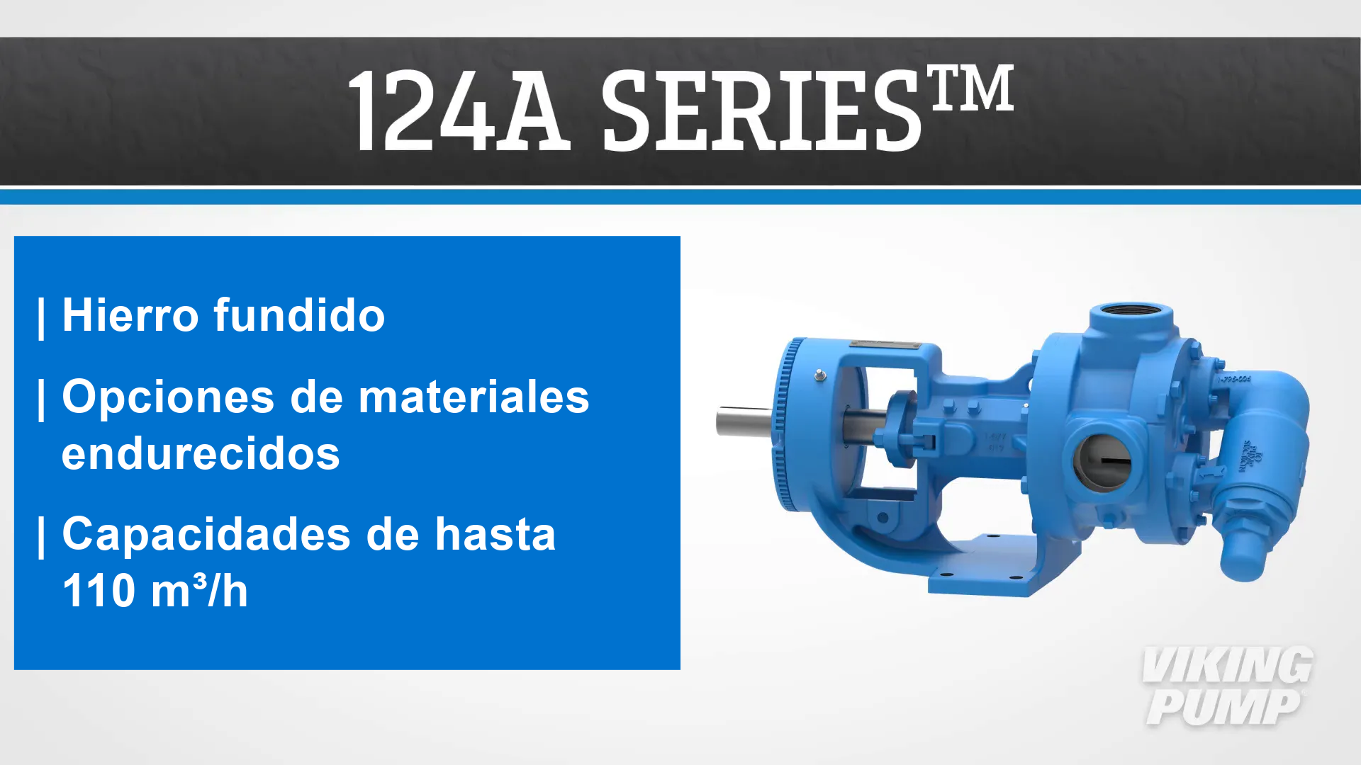 124A, cast iron, hardened material options, capacities to 110 m3/h
