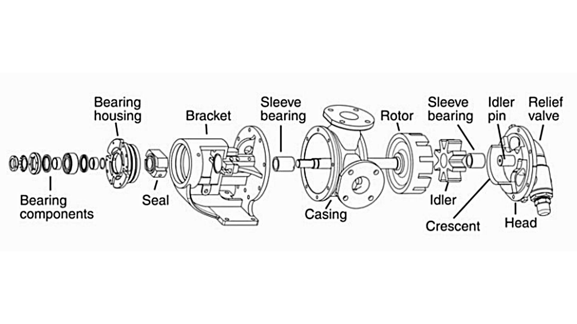 Internal Gear Pump exploded diagram