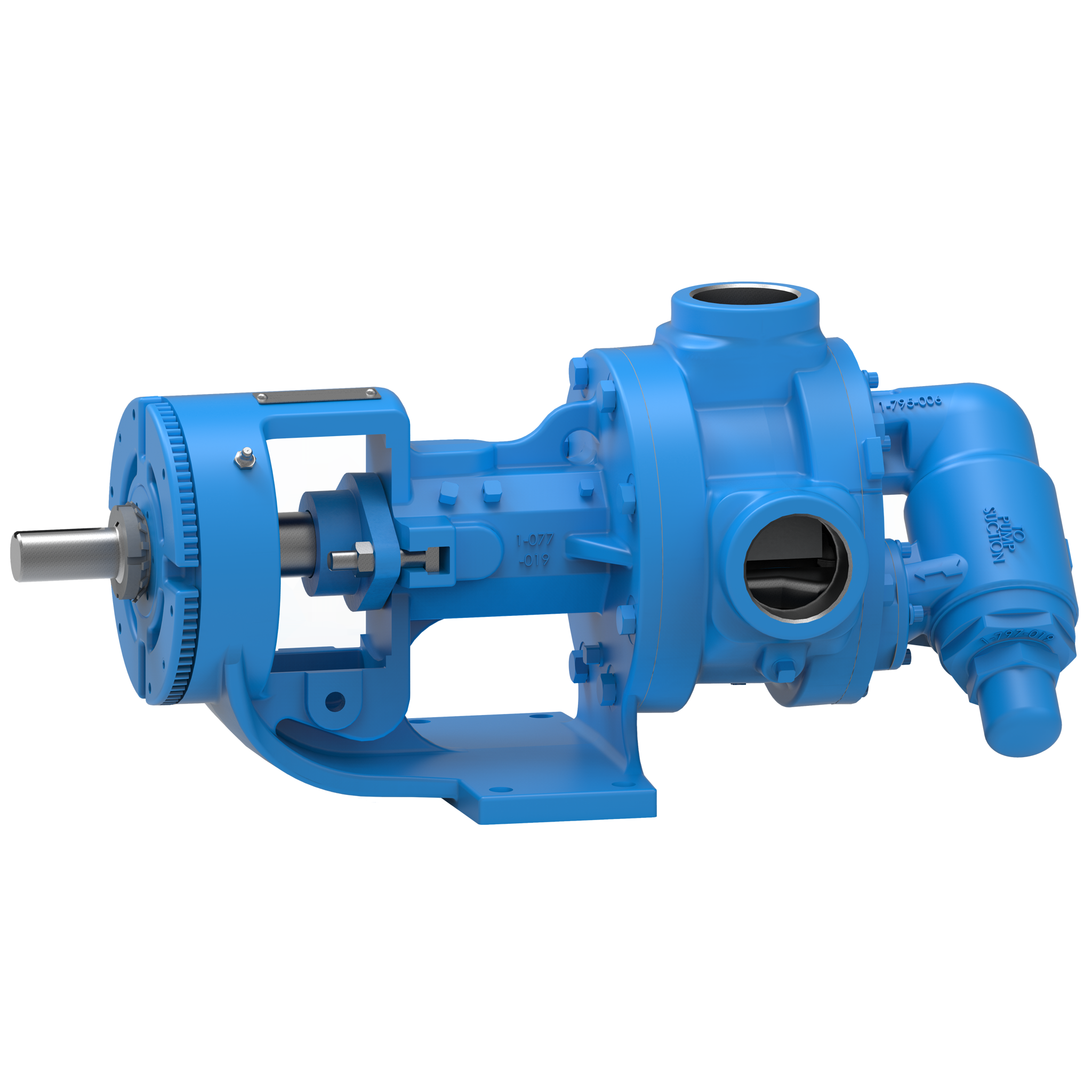 4124a series pump render with NPT ports and a relief valve