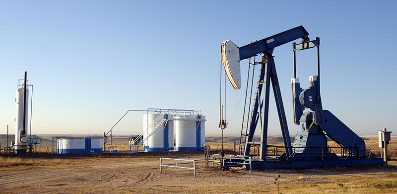 Oil rig in a field