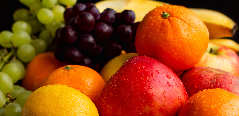 Tray of various fruits