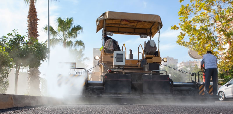 Asphalt being reclaimed