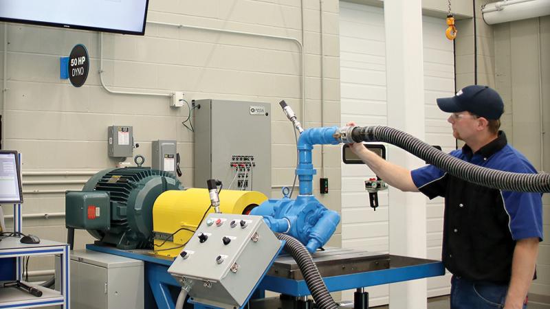 testing of a pump in viking pump lab