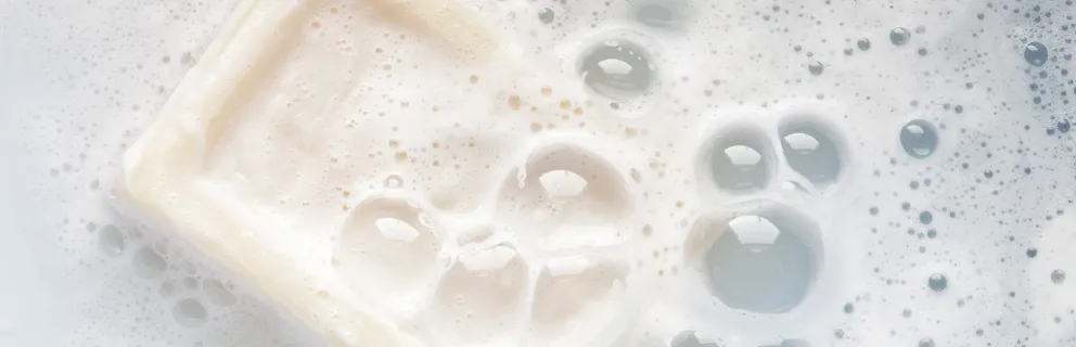 bar of soap with bubbles