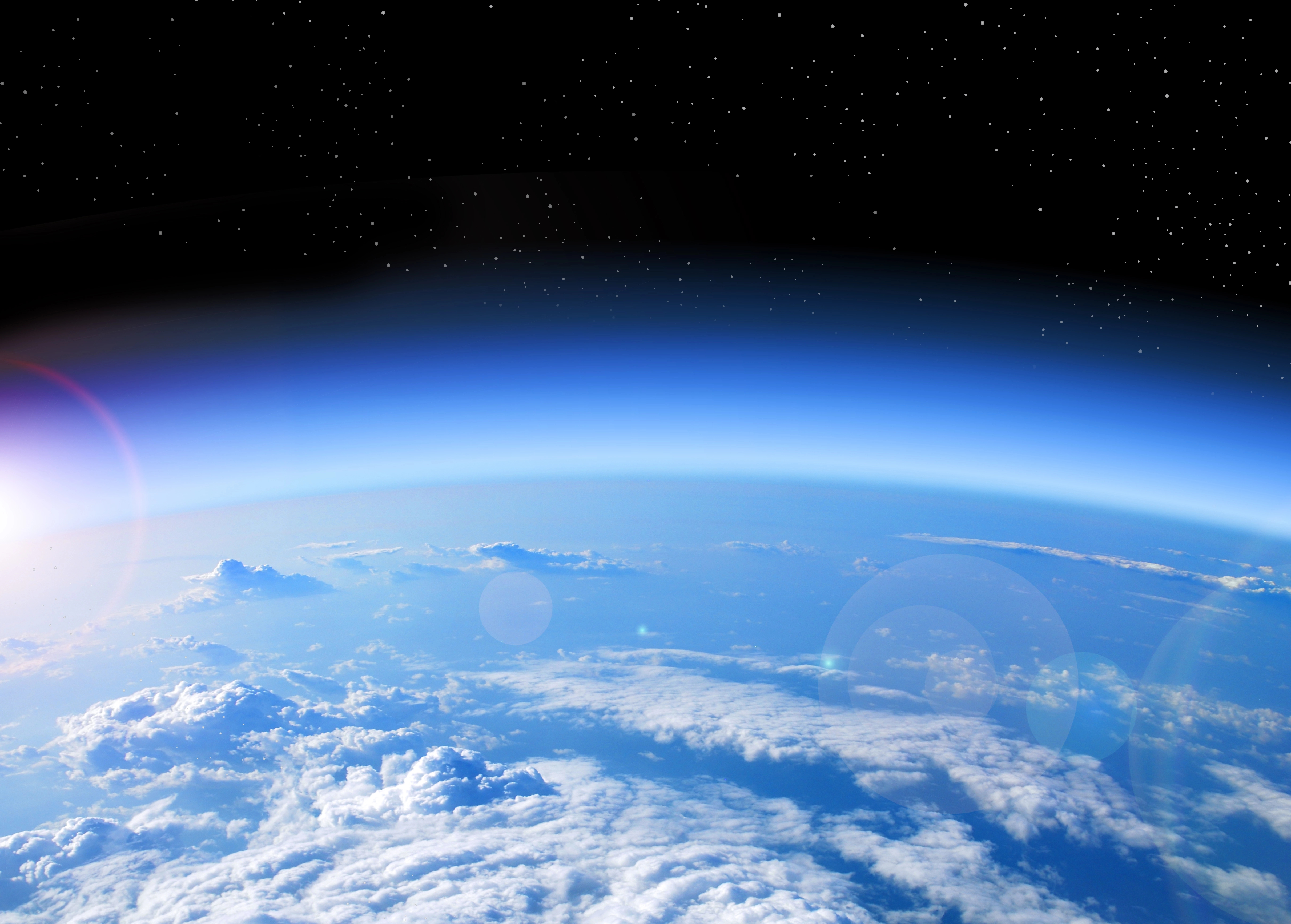 View of Earth's atmosphere from space