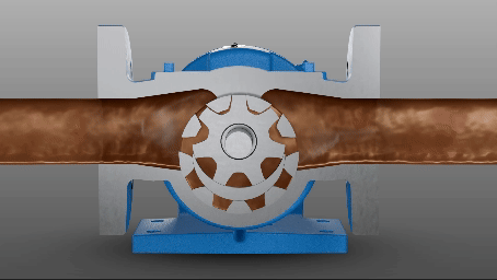 Image showing operation of an internal gear pump.