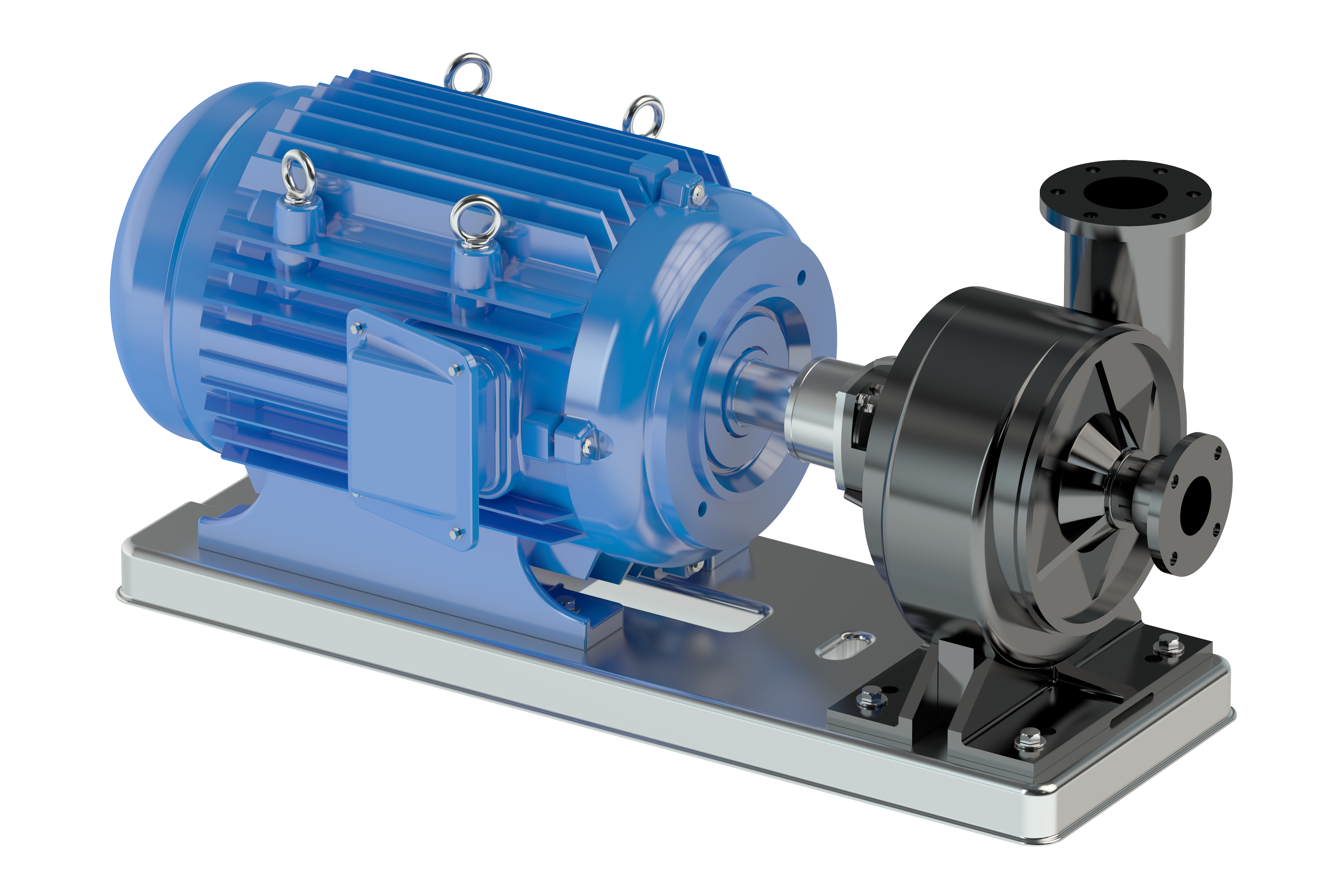 Image of centrifugal pump connected to a drive motor