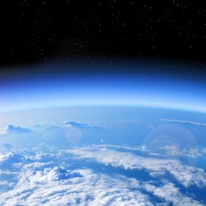 View of Earth's atmosphere from space