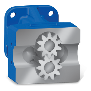 Cutaway of an external gear pump