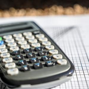 calculator on top of graph paper
