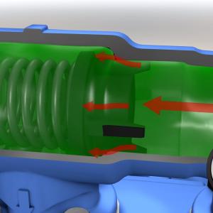 image of relief valve render reaching full bypass pressure