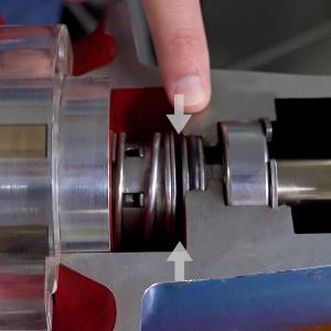 Image showing single component mechanical seal inside a cutaway pump